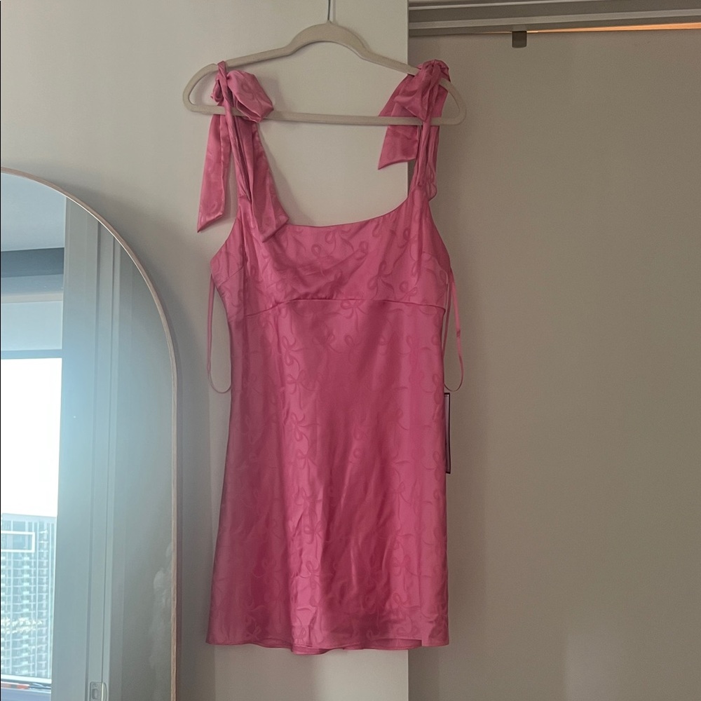 B Darlin Vibrant Pink Dress with Bow Accents